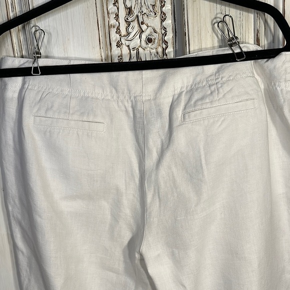 CITY UNLTD The New York City Pant White Wide Leg Linen Cropped Pants - Picture 7 of 10